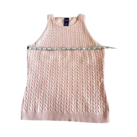 GAP Ballet Pink Cable Knit Sweater Tank Shelf Bra NWT Sz M Cotton 97% Spandex 3% - Picture 3 of 4